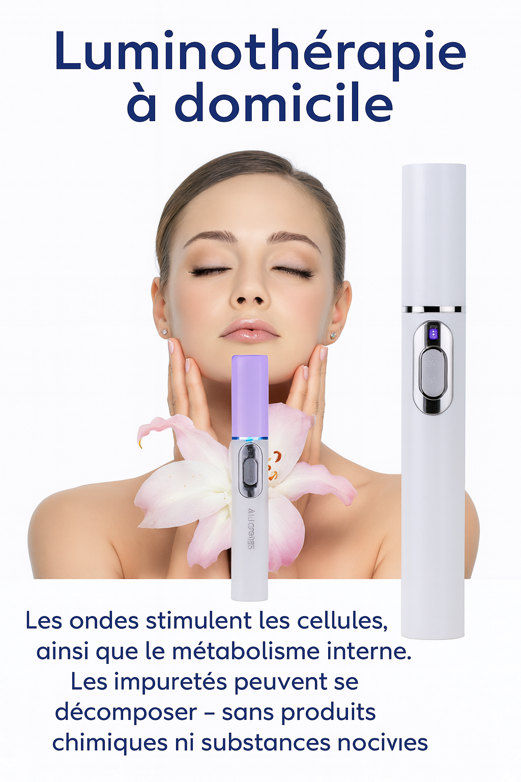 Stylo laser à lumière bleue pour le traitement de l’acné — appareil de soin de la peau pour atténuer les cicatrices, lisser